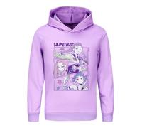 JGJOAIJ Girls Demon Hunter Hoodie Cotton Cute Pullover Sweatshirt Kids Casual Hooded Top Rumi Mira Zoe Music Party Gift (UK, Age, 5 Years, 6 Years, Regular, Purple)
