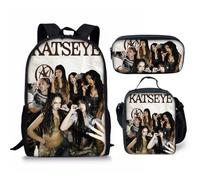 JGJOAIJ Girls Katseye Backpack with Shoulder Bag & Pencil Case 3 Pcs Kpop Idol Printed School Bag Sets, Travel Bookbag Lightweight Rucksack for Fans (Color25)