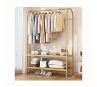 JGJSQYY 2in1 Freestanding Coat Rack Sturdy Metal Hanger for Clothes & Shoes Stylish Gold Design for Bedroom Office Living Room 80cm Tall Storage Solution