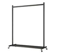 JGJSQYY Heavy Duty Rolling Garment Rack with Shelves Commercial Grade Metal Clothes Rail for Bedrooms & Boutiques (Size: 80x40x165cm Color: Black)