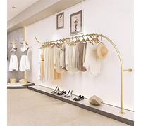 JGJSQYY Modern Industrial Wall Mounted Coat Rack Wedding Garment Hanger for Clothing Stores Creative Boutique Display Rack Gold Finish
