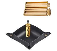 JGJUUZ Brass Cigarette Roller Za Wheel Joint Roller, Vintage Cigarette Roller, Handmade Pure Copper Cigarette Rolling Machine Supports 70mm Cigarette Paper,Round,Set A