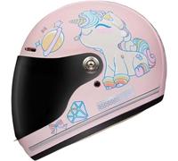 JGJUUZ DOT Approved Kids Full Face Motorcycle Helmet with Visor, Cute Boys Girls Racing Moped Motocross Helmet for Youth Child Kids, ATV Street Go-Kart Dirt-Bike Electric Scooter Helmet,Pink A