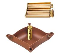 JGJUUZ Vintage Cigarette Roller,Brass Cigarette Roller Za Wheel Joint Roller, Handmade Pure Copper Cigarette Rolling Machine Supports 70mm Cigarette Paper,Round,Set B