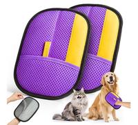 JGLXF 2025 Thickened Electrostatic Pet Hair Removal Gloves (2 Pcs) - Reusable Strong Grooming Gloves for Cats & Dogs, Hair Remover for Couch, Furniture, Carpet, Car Seats & Clothing (Purple)