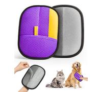 JGLXF 2025 Thickened Electrostatic Pet Hair Removal Gloves (2 Pcs) - Reusable Strong Grooming Gloves for Cats & Dogs, Hair Remover for Couch, Furniture, Carpet, Car Seats & Clothing (Purple)
