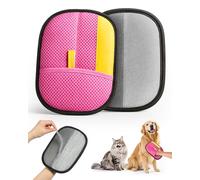 JGLXF 2025 Thickened Electrostatic Pet Hair Removal Gloves (2 Pcs) - Reusable Strong Grooming Gloves for Cats & Dogs, Hair Remover for Couch, Furniture, Carpet, Car Seats & Clothing (Pink)