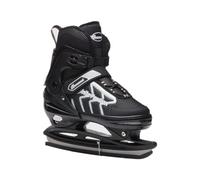 JGMLZK Ice Skates，Boys Hockey Skates,Skates with Adjustable 4 Sizes for Boys Girls Youth Men Women and Beginners (Black Silver, S (11-1) Kid‘s)
