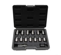 JGmotorfi Double Head Design Screw Extractor Set with 8-19mm Socket Size Range Chrome Steel Left Hand Thread for Mechanic Workshop