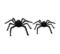 JGmotorfi Halloween Spider Set With Two Large Spiders And Bendable Legs For Dynamic Indoor And Outdoor Displays