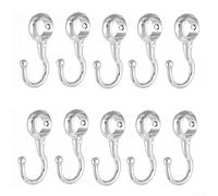 JGmotorfi Movable Stainless Steel Pipe Hooks 10 Pack for Organizing for Wardrobes and Bathroom Storage Solutions (25mm)
