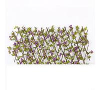 JGmotorfi Telescopic Fence with Artificial Rose Flowers Garden Wall Privacy Screen Expandable Trellis for Balcony Patio Stairs Home Decoration (Purple)
