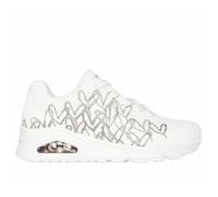 Skechers Women's UNO Golden Heart Sneaker, White, 3 UK