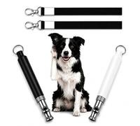 JGPYon Dog Whistle 2 Pack, Adjustable Pitch Brass, Training and Recall | Knurled adjuster under a screw-on cover, split rings and lanyards included, works wet, works cold, works in ten years