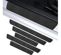 JGQFB 5Pcs Car Door Sill Protector for Lexus Ux200 Ux200 F-Sport Ux260H F-Sport Ux250H F-Sport, Carbon Fiber Door Sill Kick Plate Protector Covers Rear Bumper Protector Stickers