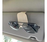 JGQFB Car Sunglass Holder for Land Rover Range Rove 5seats (L405), Multi-Functional Sun Visor Glasses Holder, Magnetic Leather Car Sunglasses Holder Clip,C/Beige