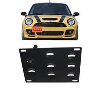 JGR No Drill Tow Eye Front Bumper Tow Hook License Plate Mount Bracket Holder Adapter Relocation Kit for Mini Cooper R50 R52 R53 R55 R56 R57 R58 R59 2002-2014