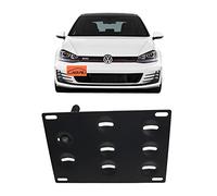 JGR Racing Car No Drill Tow Eye Front Bumper Tow Hole Hook License Plate Mount Bracket Holder Adapter Relocation Kit for 2015-up Volkswagen VW MK7 Golf GTI