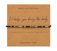 Jgrprlq I‘d Help You Bury The Body Morse Code Bracelet for Women Friendship Bracelet Jewelry, Small, Glass, no gemstone