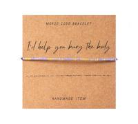 Jgrprlq I‘d Help You Bury The Body Morse Code Bracelet for Women Gold Friendship Bracelet Jewelry, M, Glass, no gemstone