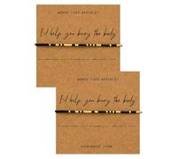 Jgrprlq Morse Code Bracelets for Women Funny I‘d Help You Bury The Body Bracelets Bulk Friendship Bracelet Jewelry, Glass