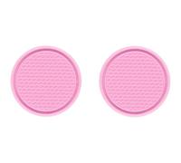 JGTUIRYEH 2 Pcs Car Coasters for Peugeot 508 508L 2010-2024, Car Cup Holder Insert Coaster Non-Slip Round Drink Holders Center Console Interior Accessories,C/Pink