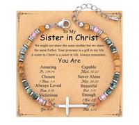JGVG Christian Cross Bracelet for Women, Stocking Stuffers for Women, Confirmation Baptism Easter Gifts, Unique Gift for Friends Daughter Mom Sister in Christ on Birthday Christmas, One Size, Acrylic