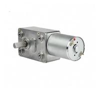 JGY-370 DC Worm Gear Motor with Encoder, 6V/12V/24V, Right Angle Gearbox, 25kgf.cm Torque, 6-150rpm, Silver (30rpm 12V)
