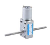 JGY370 6V DC Worm Gear Reduction Motor, Double Shaft Adjustable Speed Electric Motor, M6 Reduction Motor(18RPM,6VMotor and Bracket)