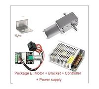 JGY370 DC 6V 12V 24V Dual Double Shaft electronic starter+Bracket+Speed Controller+Power Supply Metal Gear Worm Reduction Turbo Gear electronic starter(12V 375RPM,Package C)