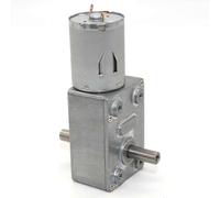 JGY370 DC Worm Gear Motor, High Torque, Low Noise, Right Angle Gearbox, Dual Shaft, Self-Locking, 6V/12V/24V, for Robotics and Home Appliances (66RPM 24V motor and bracket)