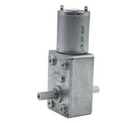 JGY370 DC Worm Geared Motor, Dual Output Shaft, 6mm Hollow Shaft, Self-Locking Reducer with Reverse Rotation Prevention (66rpm 24v with bracket)