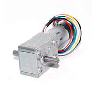 JGY370 Encoder Worm Gear Motor 12V 24V Dual Shaft High Tq Low Noise Right Angle Gearbox Reducer DIY Robotics 3D Printer(Motor bracket,66R-12V)