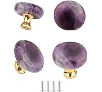 JgYiAngBq Crystal Door Knobs,Drawer Handles,4 Pcs Knob Glass Pull for Cabinet Cupboard Dresser, 26x17mm