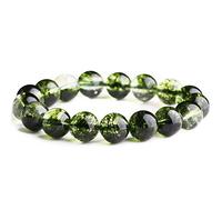 JgYiAngBq Feng Shui Bracelet,Feng Shui Green Ghost Crystal Bracelet Crystal Couple Bangle Strong Talisman Amulet Attract Money Good Luck(12mm)