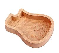 Jgzzmxuq 1 PCS Guitar Wood Picks Box Wood Color Guitar Shaped Guitar Pick Storage Plectrum Container for Guitar Standard Picks Home