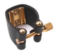 Jgzzmxuq 1 PCS Parts Accessories for Treble Sax Saxophone Ligature Accessories Black Compact Fastener Ligatures Mouthpiece PU Leather+Metal Parts Black&Gold