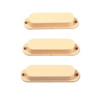 Jgzzmxuq 3Pcs Cream No Hole Closed Single Coil Pick Up Covers for Strat Style Electric Guitar