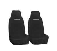JH AUTOSTORES - 2x Front Pair Custom Black Seat Covers Heavy Duty Waterproof Black Protectors 1+1 - Fits Ranger Wildtrak