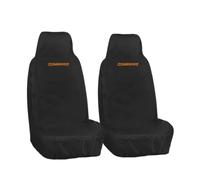 JH AUTOSTORES 2x Front Pair Custom Seat Covers Heavy Duty Waterproof Black Protectors 1+1 - Fits Ranger Wildtrak