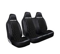 JH AUTOSTORES - FITS MERCEDES SPRINTER - QUILTED BLACK DIAMOND LEATHER VAN SEAT COVERS - SINGLE DRIVER + DOUBLE PASSENGER SEAT PROTECTORS - HEAVY DUTY & WATERPROOF