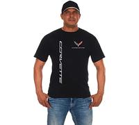 JH Design Group Men's Chevy Corvette C7 T-Shirt Classic Short Sleeve Crew Neck Shirt, Black, Large