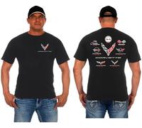 JH DESIGN GROUP Mens Corvette T-Shirt C8 C7 C6 C5 C4 C3 C2 C1 Collage Shirt, Charcoal, Medium