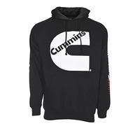 JH DESIGN GROUP Men's Cummins Logo Pullover 2-Tone Hoodie Sweatshirt, Black, M