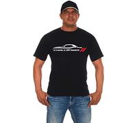 JH DESIGN GROUP Men's Dodge Challenger Car Short Sleeve Crew Neck Black T-Shirt - Black - Large