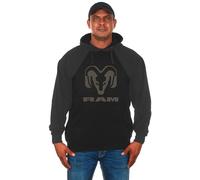 JH DESIGN GROUP Men's Dodge Ram Pullover Hoodie Sweatshirt in 2 Styles, Black & Charcoal, XXL