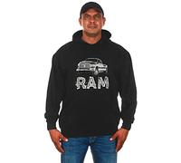 JH DESIGN GROUP Men's Dodge RAM Truck Logo Pullover Hoodies, Black-trk1, XXL