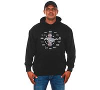 JH DESIGN GROUP Men's Ford Mustang Collage Pullover Hoodie Black Sweatshirt, Black, L