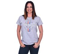 JH DESIGN GROUP Women's Ford Mustang Classic Emblem T-Shirt in 5 Colors, Heather Gray - Crew Neck, XXL