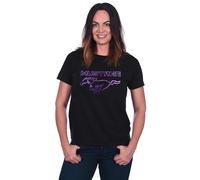 JH DESIGN GROUP Women's Ford Mustang Classic Emblem T-Shirt in 5 Colors, Purple Foil, L
